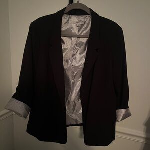 Kensie Black Blazer with Polka Dot Lining